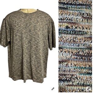 Jhane Barnes Silk Shirt Men’s Size L Abstract Multi Color Short Sleeve